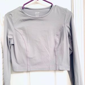 Grey cropped aerie workout top